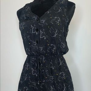 Astrological print black dress